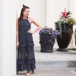 Endless Rose Polka Dot Tiered Maxi Dress